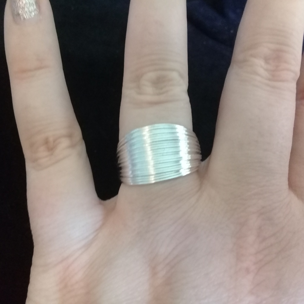 925 Multi- Strand Silver Wire Ring Adjustable. - image 3